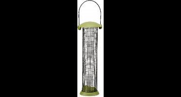 Meuwissen Agro Notensilo - Smart Twist Top - groen/zwart - metaal - 11 x 30 cm - vogel voedersilo voor noten