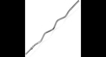 Tunturi Halterstang - Curlstang - Alanhead -120 cm - Ø 30 mm - Incl. gratis fitness app