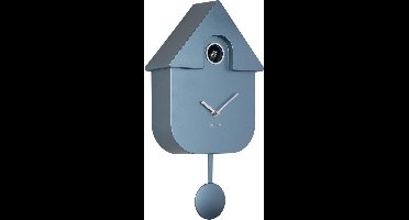 Karlsson Koekoeksklok Modern Cuckoo Metallic - Blauw - 21.5x8.5x41cm - Wandklok Scandinavisch