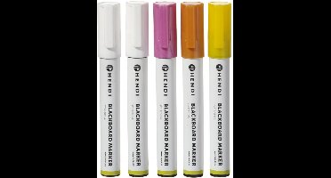 HENDI Krijtstiften set – schuine punt – 2 tot 6 mm – diverse kleuren – 5 stuks