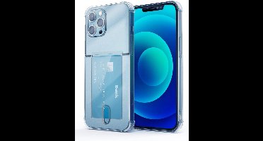 Hoesje Geschikt voor iPhone 13 Pro hoesje transparant - Shock case met pasjeshouder Hoesje Geschikt voor iPhone 13 Pro - Hoesje Geschikt voor iPhone 13 Pro hoesje met pasjeshouder