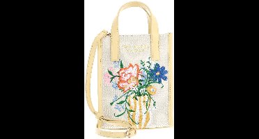 Ted Baker handtas schoudertas Floscon Canvas Embroidered Mini Floral Icon Bag Natural veelkleurig