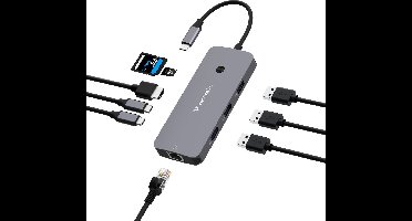 Verbatim Adapterhub USB-C - HDMI/3xUSB-A/SD/microSD/2xUSB-C/Eternet aluminium/aluminium 32152