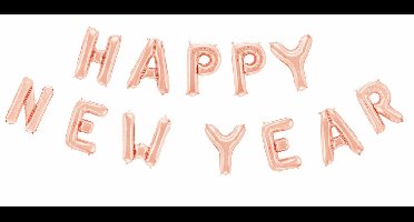 Folieballonnen Happy New Year Rose Goud (41cm)