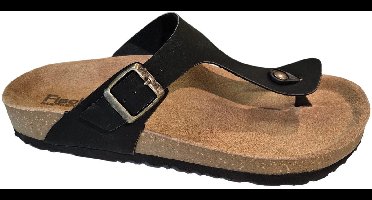 Fischer 569507 222 Teenslippers Zwart Leer Heren - Zwart - 42
