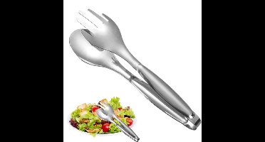 RVS keukentang - Hittebestendige kooktang - Voedseltang voor koken, grillen, salades en barbecue毛n - zilverkleurig - 20 x 4,5 cm