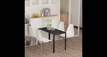 Eettafel – Tafel – Keukentafel – Eetkamertafel – Meubel – Zwart – Modern Design – 120x60x75 cm – Stevig & Onderhoudsvriendelijk