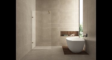 Inloopdouche Wiesbaden Less 90x200cm met geborsteld brons beslag en 8mm helder glas