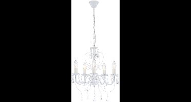 Hanglamp wit kristallen lamp kroonluchter woonkamer licht plafondlamp hanglamp, 5-vlam, 5x E14, DxH 44x129 cm