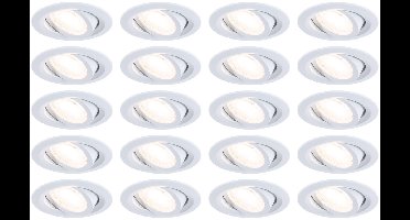 LED-inbouwlamp FixedLED Set van 20 draaibaar 25° 20x4,8W 20x460lm 230V 3000K Wit