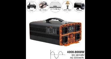 Pure Sine Wave Omvormer – Spanningsomvormer – DC naar AC Converter – Solar Omvormer – Omvormer 4000W 24V – Continu Vermogen 1800W – Hoge Piekcapaciteit 4000W