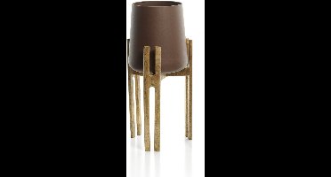 Plantenstandaard Bruin Hout Beton Design - L