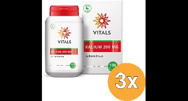 3x Vitals Kalium Citraat 200mg (100 capsules)