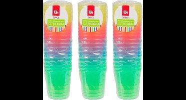 Excellent Houseware shotglas - 60x - kleuren - kunststof - 30 ml - herbruikbaar