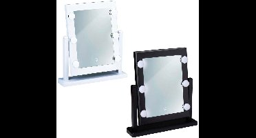 Touch of Beauty Make Up Spiegel - Spiegel met Verlichting - 6 LED Warm of Koud Wit Licht - Spiegel Staand 180 graden Kantelbaar - Make Up Spiegel met LED verlichting - Wit of Zwart Willekeurig