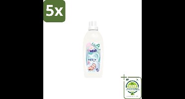 5 x At Home Wash – Wasverzachter Sensitive – Voor Babykleding – 750 ml - Grootverpakking - Wasverzachter Voor Babykleding - Wasverzachter Voor Gevoelige Huid - Hypoallergene Wasverzachter - Wasverzachter Voor Peuters - Wasverzachter Voor Kinderen