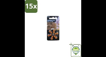 15 x Duracell Gehoorapparaat Batterijen 13 6 stuks per verpakking - Grootverpakking - Gehoorapparaten Batterijen - Gehoorapparaten Batterijen Type 13 - Gehoorapparaten Batterijen 6 Stuks - Zink-lucht Batterijen - Betrouwbare Batterijen