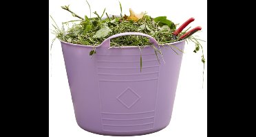 Flexibele kuip / emmer - lila paars - 15 liter - kunststof - 35 x 28 cm - met handvatten