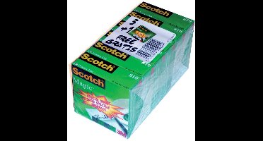 Scotch plakband Magic Tape formaat 19 mm x 33 m pak van 6 rollen