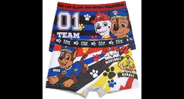 Paw Patrol Jongens Boxershorts – Set van 2 | Zacht Biologisch Katoen | Rood & Blauw | maat 6/8 jaar
