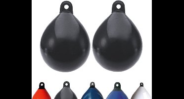 Set van 2 Majoni bolvormige stootkussens, diameter 35 cm, zwart