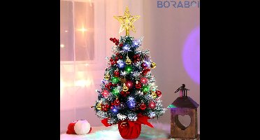 Kunstkerstboom - 60 cm - Rood - Inclusief verlichting