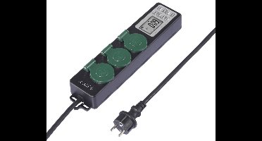 Sygonix SY-6786454 Buitenstopcontact met schakelklok 3-voudig Zwart, Groen Randaarde stekker 1 stuk(s)
