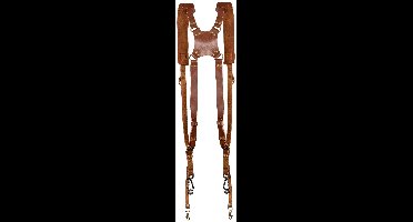 Dubbele camerariem van echt leer