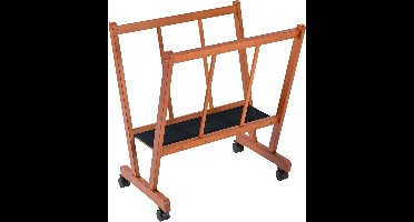 Houten Droogrek – Kunstwerk Rek – Opbergrek – Droogstandaard – Canvas Rek – Europees Beukenhout – Geschikt Tot 120 cm Breed – Mobiel Met Remmen