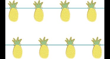 Vegaoo - Gemetalliseerde kartonnen ananas slinger 2 m zomerdecoratie