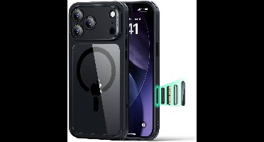 ESR Hoesje Geschikt voor iPhone 17 Pro Max - Classic Hybrid HaloLock - Compatibel met MagSafe / Qi2 - Back Cover met Magneet - Camera Control - Transparant Zwart