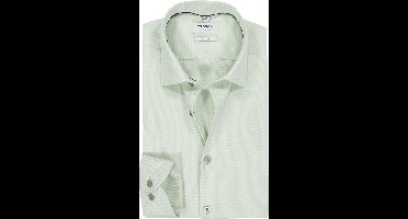 OLYMP Level 5 body fit overhemd - structuur - lichtgroen - Strijkvriendelijk - Boordmaat: 45