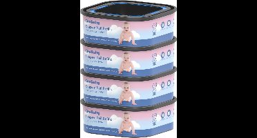 4x Vierkante Luieremmer Navulcassettes voor Luiers en Vuilnis