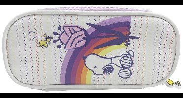 Snoopy Etui, Regenboog - 23 x 10 x 5 cm - Polyester