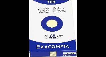 Exacompta etui 100 steekkaarten bristol - effen niet geperforeerd 148x210mm - Geel - 13328B