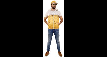 Bodywarmer bier mt.XS - biertje gele rakker body warmer carnaval thema feest festival bierfeest evenement - Carnaval kostuum heren - Maat XS
