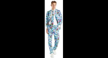 PartyXplosion - Jaren 80 & 90 Kostuum - Jaren 80 Cassette Pop Love 3 Delig - Man - blauw - Maat 56 - Carnavalskleding - Verkleedkleding - Carnaval kostuum heren