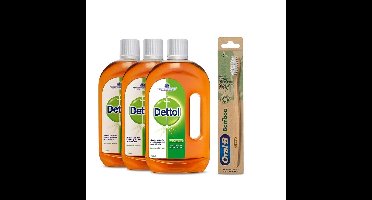 3 Pack Dettol Allesreiniger - Ontsmettingsmiddel - 3x750 ml + Oral-B Bamboe Tandenborstel GRATIS erbij!
