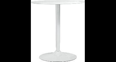 Ronde Eettafel – Tafel Voor Twee – Bistrotafel – Keukentafel – Compacte Tafel Wit – Stalen Onderstel – 70 x 70 cm – Stevig & Modern