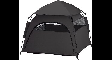 Honden Tent – Huisje voor Honden – Dieren Tent – Opvouwbare Hondenhuis – Buiten Kooi – Zwart – Weerbestendig – Geschikt voor Grote Honden tot 75 cm