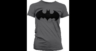 Batman Inked Logo Girly Tee Damen T-Shirt Dark-Grey-L