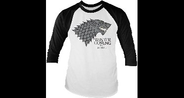 Game of Thrones T-Shirt Stark Sigil Baseball Long Sleeve Tee WB-19-GOT001-H30-13 WhiteBlack-L