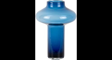 Present Time Vaas Asombroso - Blauw - 25x20x37cm - Glas - Modern - Bloemenvaas - Woondecoratie - Decoratieve vaas voor woonkamer of slaapkamer - Moederdag - Moederdag cadeautje - Moederdag cadeau voor mama