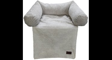 Designed by Lotte Bankkussen Ribbed - Hondenkussen - Licht Grijs - 50x50x30 cm