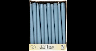 50 Kandelaarkaarsen Ø 2,2 cm · 25 cm arctisch blauw