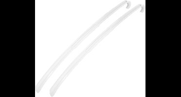 HI Schoenlepel lang - 2x - 64 cm - kunststof - wit - met haak - instaphulp - schoenen
