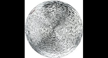 Home & Styling Kaarsen bord - diner onderborden - zilver - Dia 33 cm - Kaarsenbord golf motief - Kunststof - Rond - Kerst - Gedekte tafel