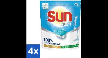 4 x Sun All-in-1 - Eco Label - Vaatwastabletten - 78 Tabletten - Vaatwastabletten - Vaatwasser - Ecolabel - Milieuvriendelijk - Vaatreiniger