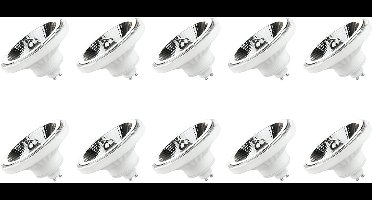 Spectrum GU10 LED Spot AR111 - 12 Watt - 230V - 1200 Lumen - 3000K Warm wit - Gezellig licht - Energiezuinig - 10 stuks