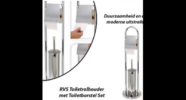 Toiletrolhouder met Toiletborstel Set RVS MatBathroom Solutions